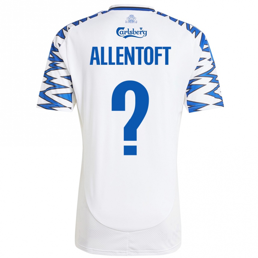 Homme Football Maillot Philip Allentoft #0 Blanc Bleu Ciel Tenues Domicile 2024/25 Canada