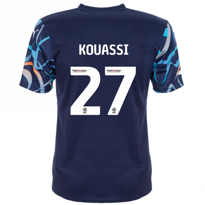 Men Football Kylian Kouassi #27 Navy Blue Away Jersey 2024/25 T-Shirt Canada