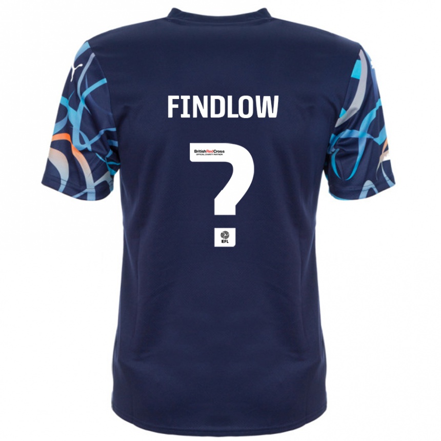 Men Football Luke Findlow #0 Navy Blue Away Jersey 2024/25 T-Shirt Canada