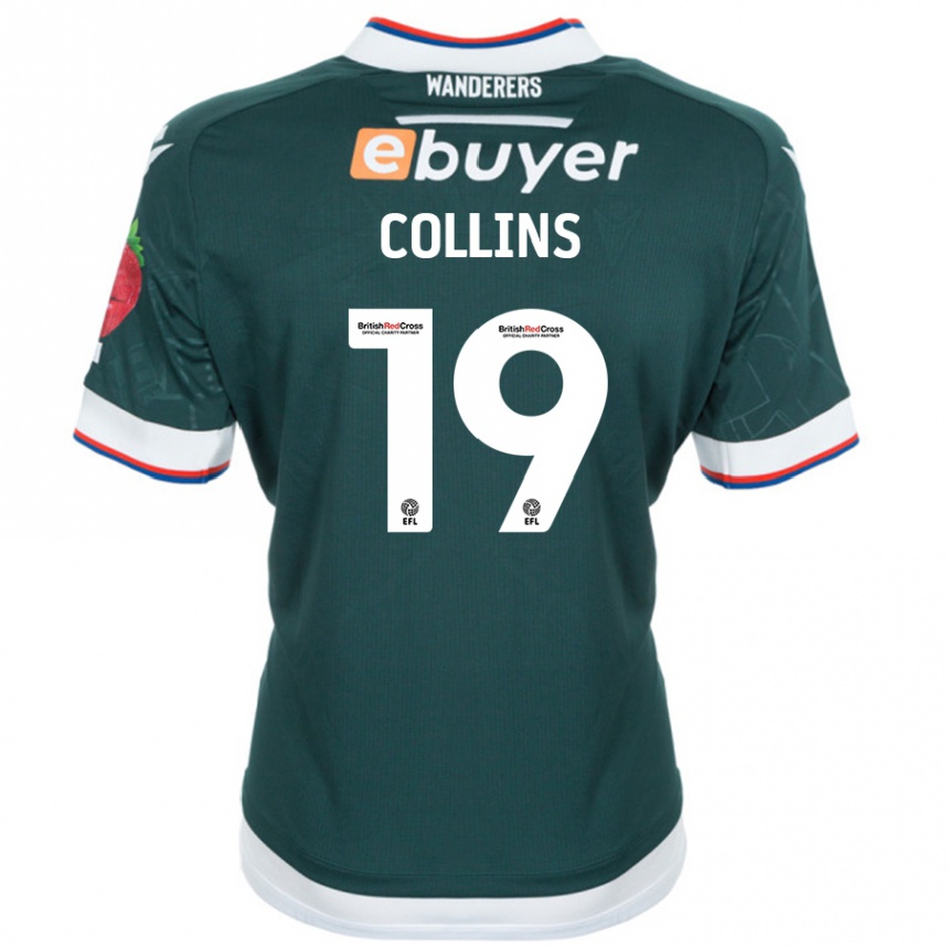 Men Football Aaron Collins #19 Dark Green Away Jersey 2024/25 T-Shirt Canada