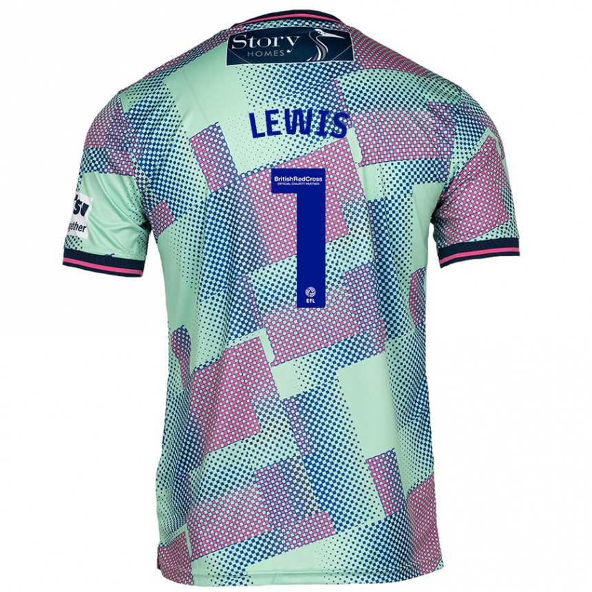 Men Football Harry Lewis #1 Green Away Jersey 2024/25 T-Shirt Canada