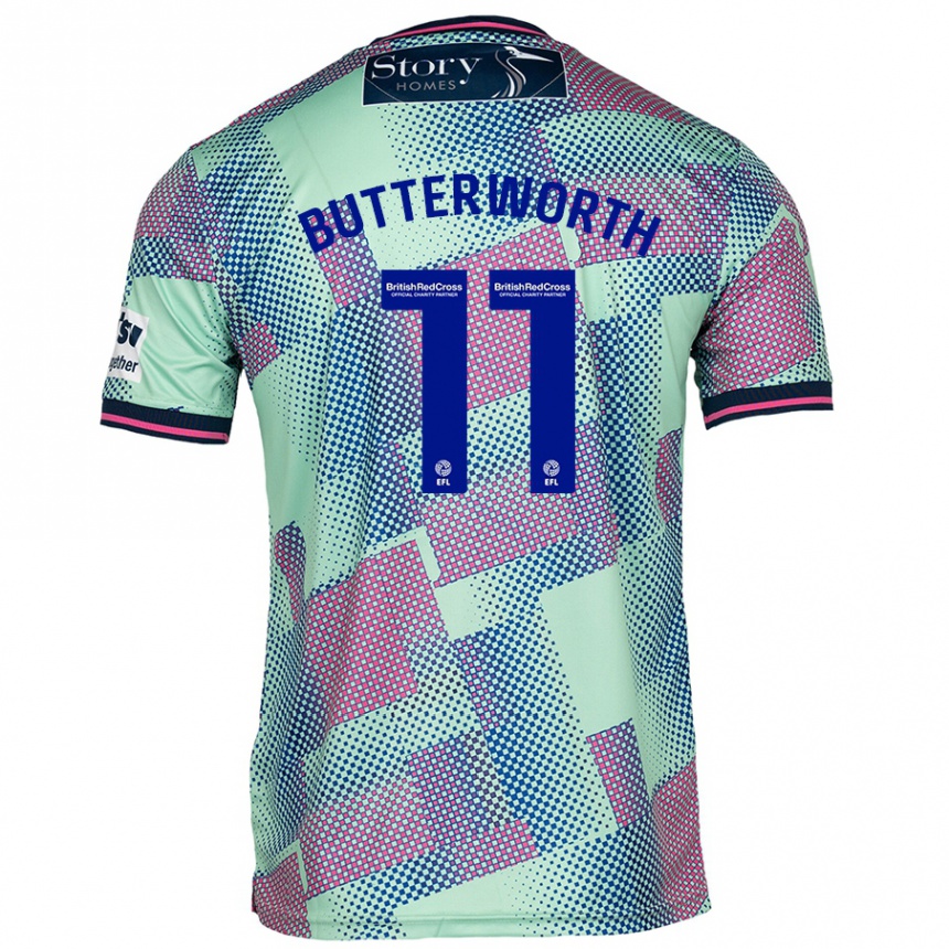 Men Football Daniel Butterworth #11 Green Away Jersey 2024/25 T-Shirt Canada