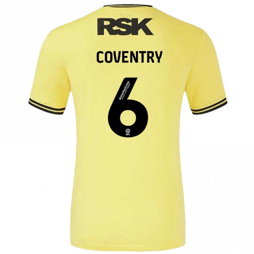 Homme Football Maillot Conor Coventry #6 Jaune Noir Tenues Extérieur 2024/25 Canada