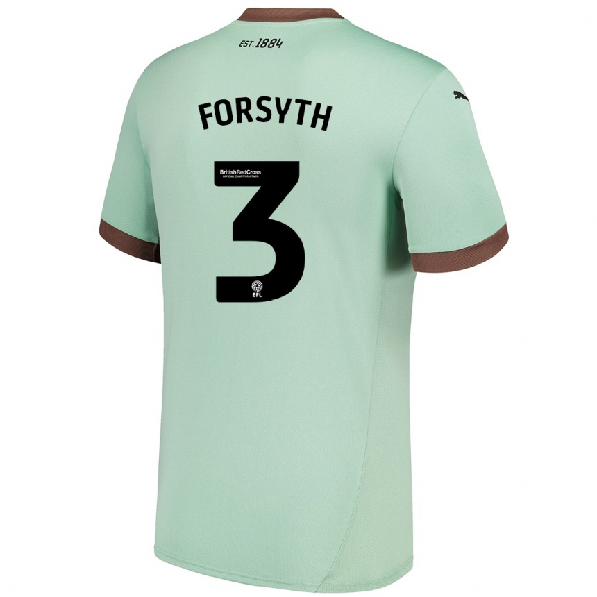 Men Football Craig Forsyth #3 Pale Green Away Jersey 2024/25 T-Shirt Canada