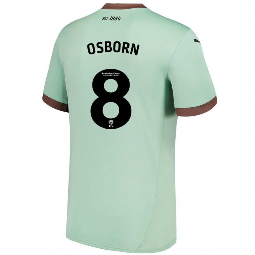 Men Football Ben Osborn #8 Pale Green Away Jersey 2024/25 T-Shirt Canada