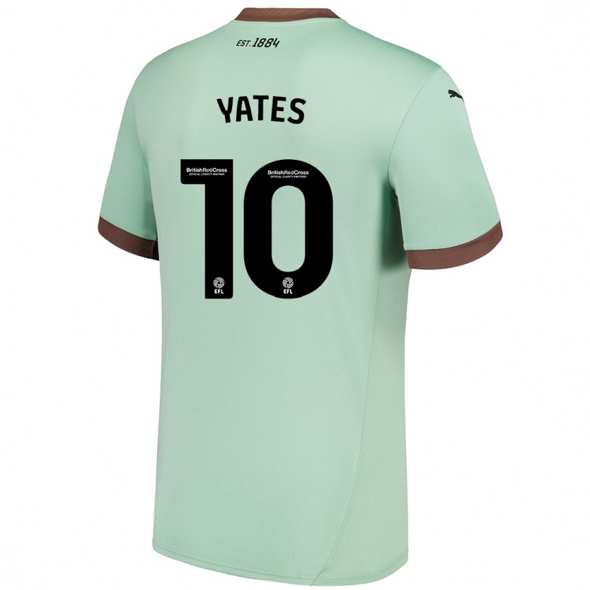 Men Football Jerry Yates #10 Pale Green Away Jersey 2024/25 T-Shirt Canada