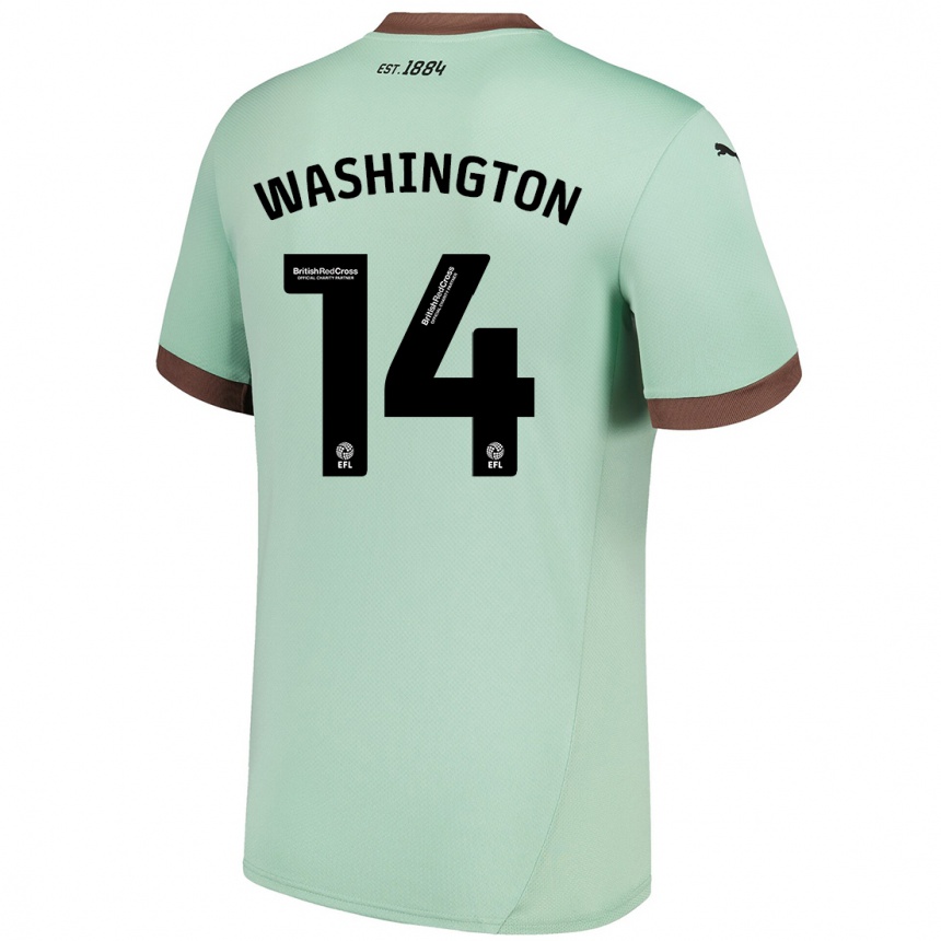 Men Football Conor Washington #14 Pale Green Away Jersey 2024/25 T-Shirt Canada