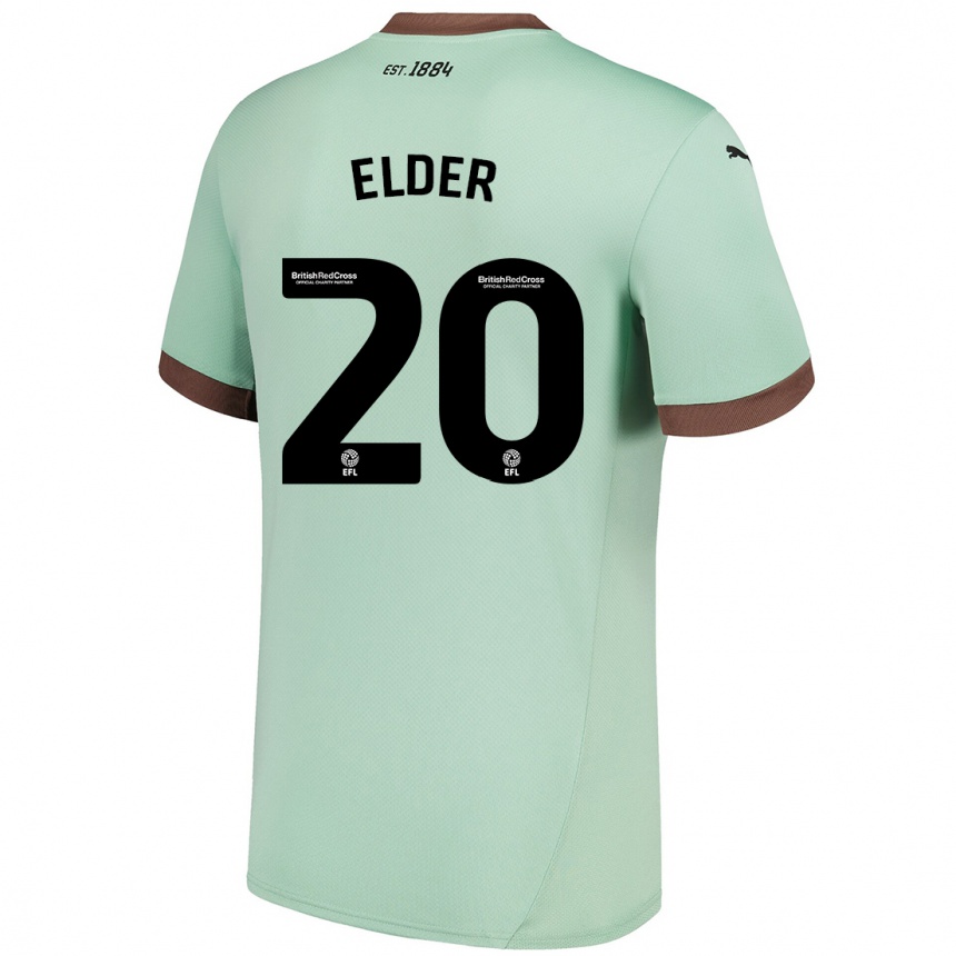 Men Football Callum Elder #20 Pale Green Away Jersey 2024/25 T-Shirt Canada