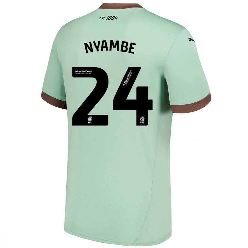 Men Football Ryan Nyambe #24 Pale Green Away Jersey 2024/25 T-Shirt Canada