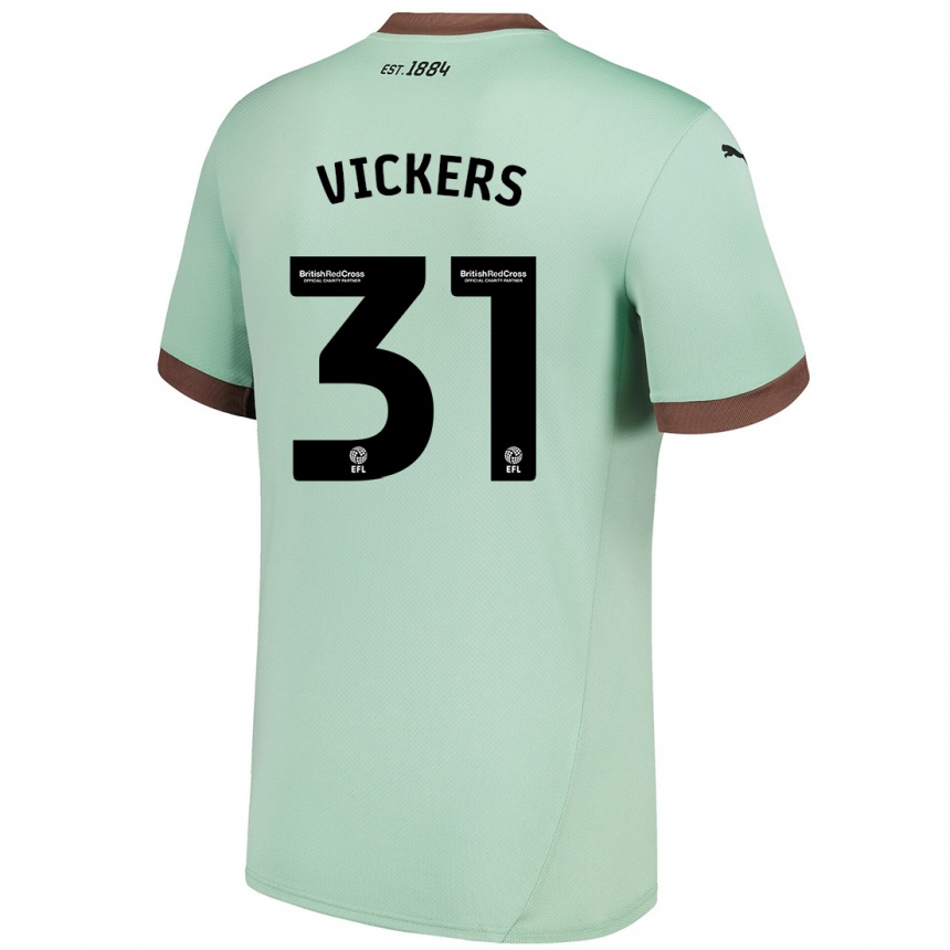 Men Football Josh Vickers #31 Pale Green Away Jersey 2024/25 T-Shirt Canada