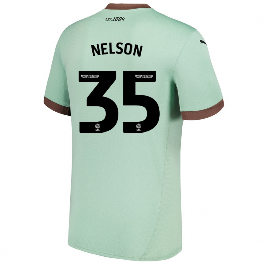 Men Football Curtis Nelson #35 Pale Green Away Jersey 2024/25 T-Shirt Canada