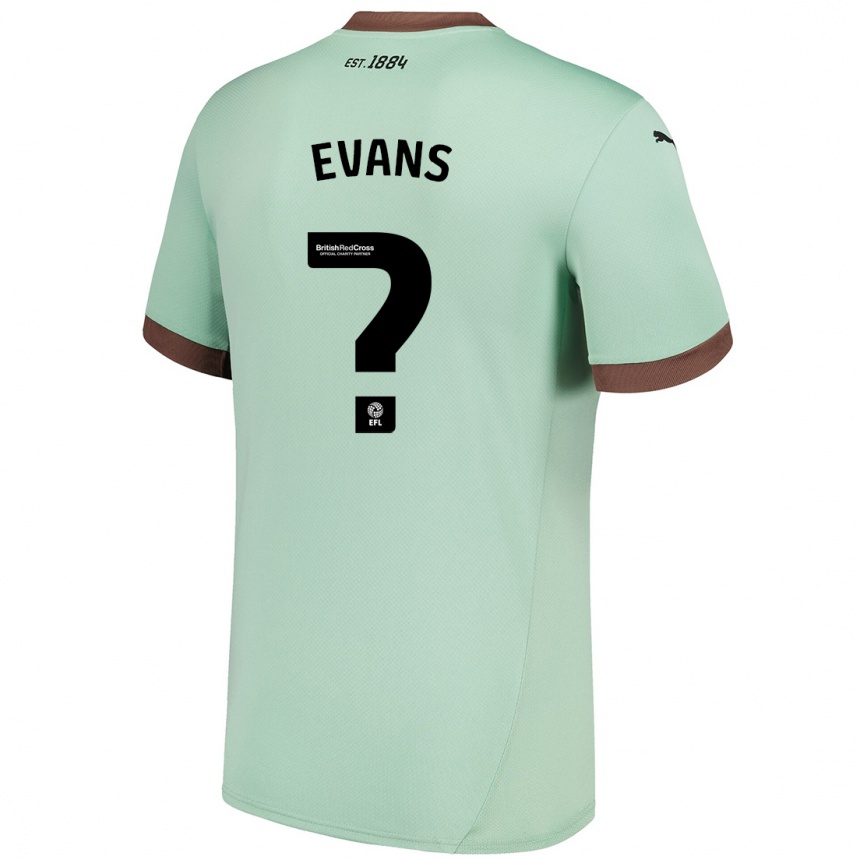 Men Football Harry Evans #0 Pale Green Away Jersey 2024/25 T-Shirt Canada