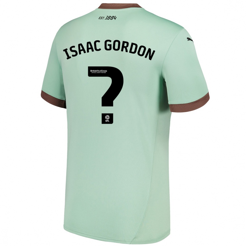 Men Football Isaac Gordon #0 Pale Green Away Jersey 2024/25 T-Shirt Canada