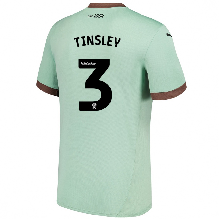 Men Football Megan Tinsley #3 Pale Green Away Jersey 2024/25 T-Shirt Canada