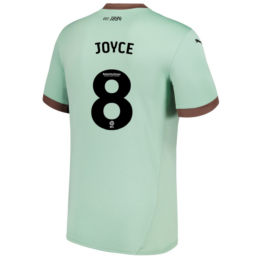 Men Football Emily Joyce #8 Pale Green Away Jersey 2024/25 T-Shirt Canada