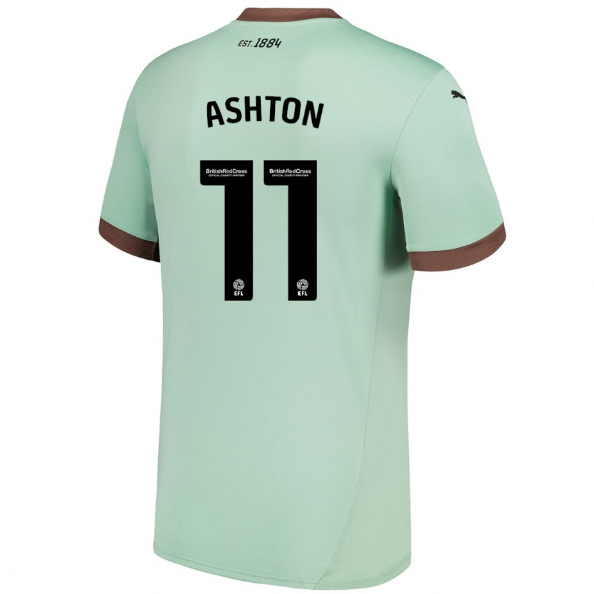 Men Football Eleanor Ashton #11 Pale Green Away Jersey 2024/25 T-Shirt Canada