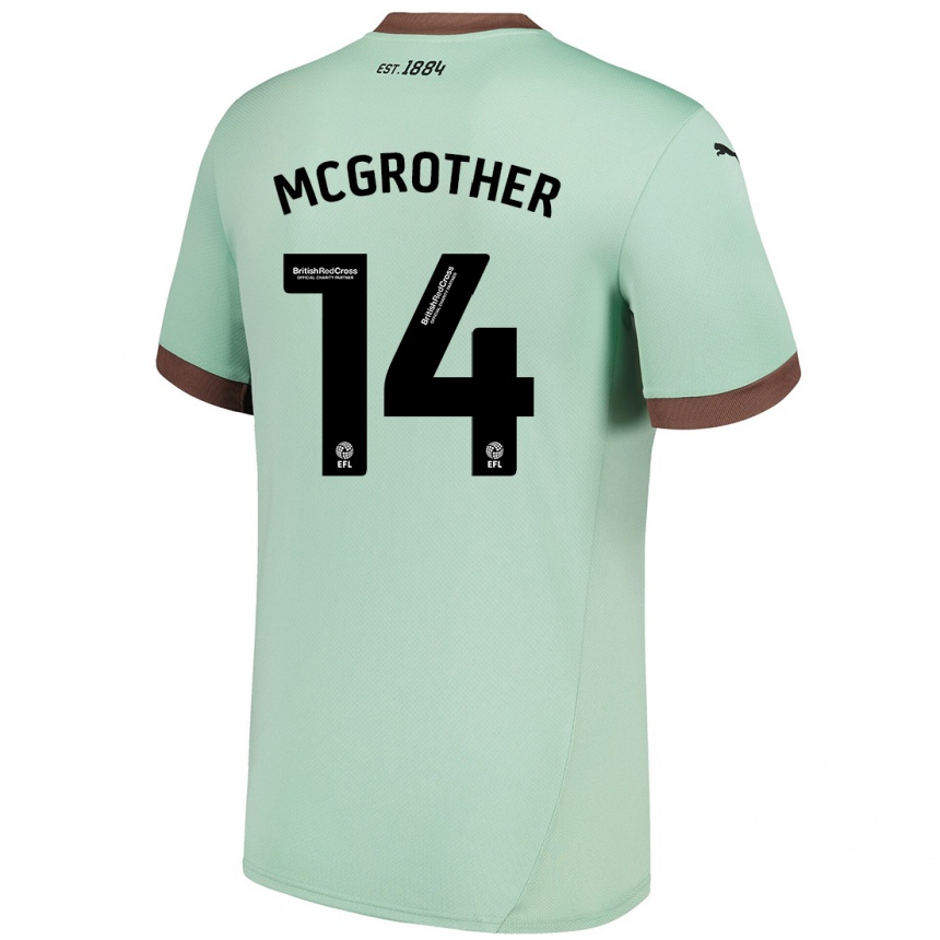 Men Football Becky Mcgrother #14 Pale Green Away Jersey 2024/25 T-Shirt Canada