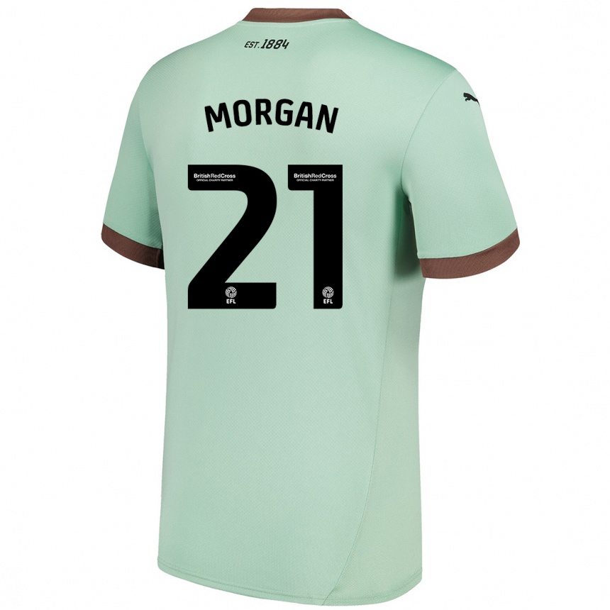 Men Football Sarah Morgan #21 Pale Green Away Jersey 2024/25 T-Shirt Canada