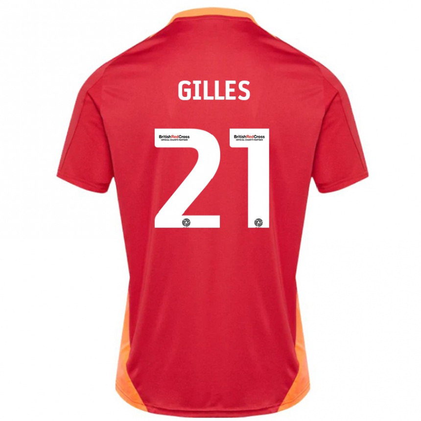 Men Football Sophie Gilles #21 Blue Off White Away Jersey 2024/25 T-Shirt Canada