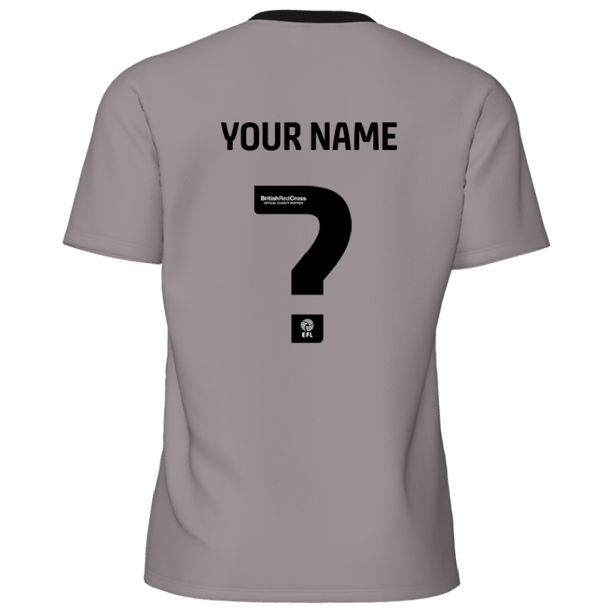 Men Football Your Name #0 Grey Away Jersey 2024/25 T-Shirt Canada