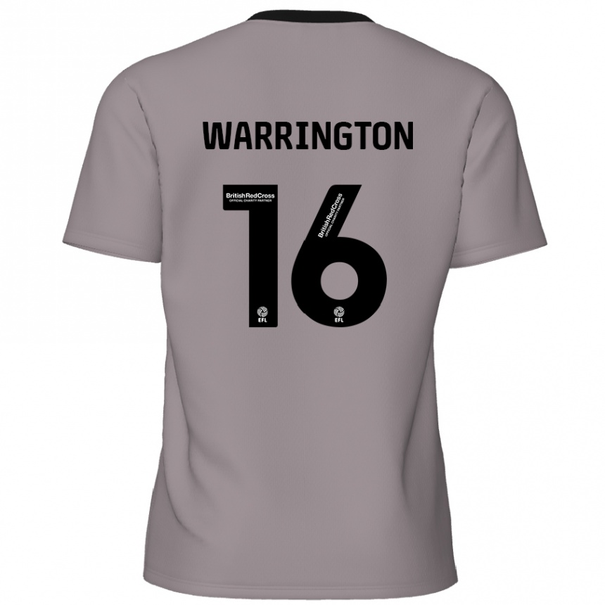 Men Football Lewis Warrington #16 Grey Away Jersey 2024/25 T-Shirt Canada