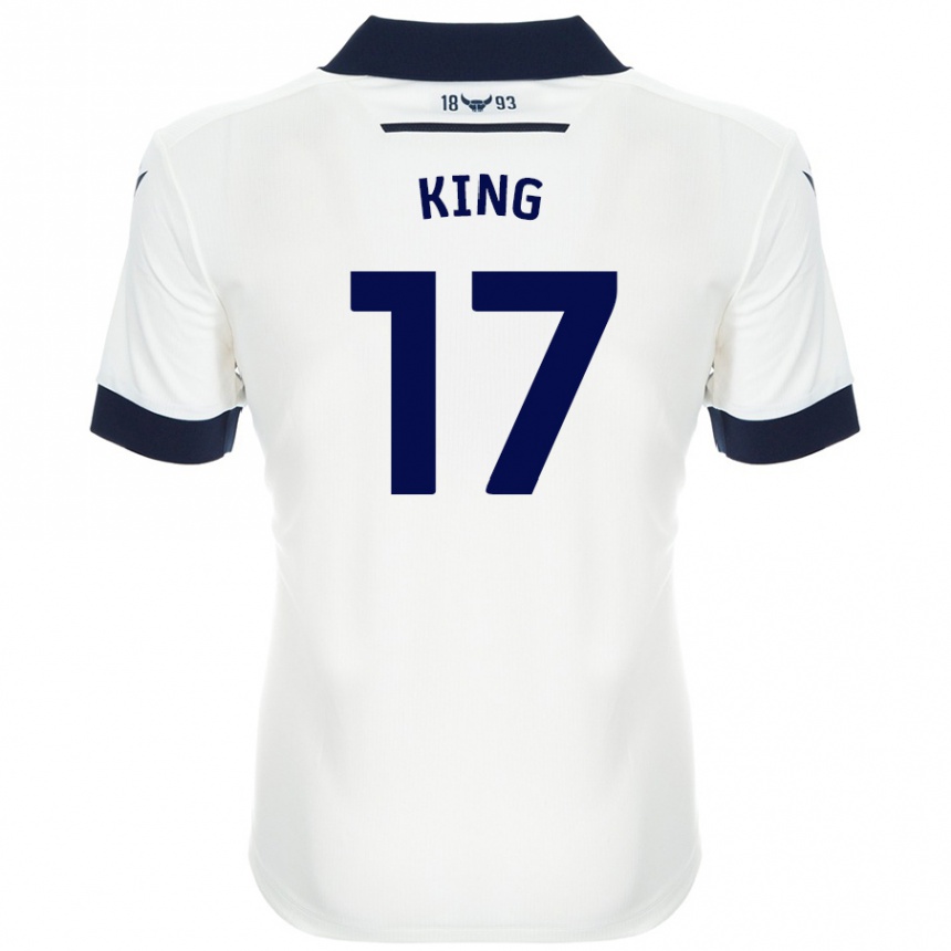 Homme Football Maillot Sarah King #17 Blanc Bleu Marine Tenues Extérieur 2024/25 Canada