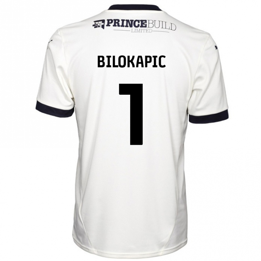 Homme Football Maillot Nicholas Bilokapic #1 Blanc Cassé Noir Tenues Extérieur 2024/25 Canada