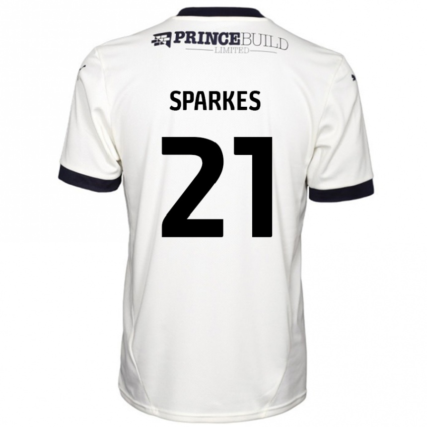 Homme Football Maillot Jack Sparkes #21 Blanc Cassé Noir Tenues Extérieur 2024/25 Canada