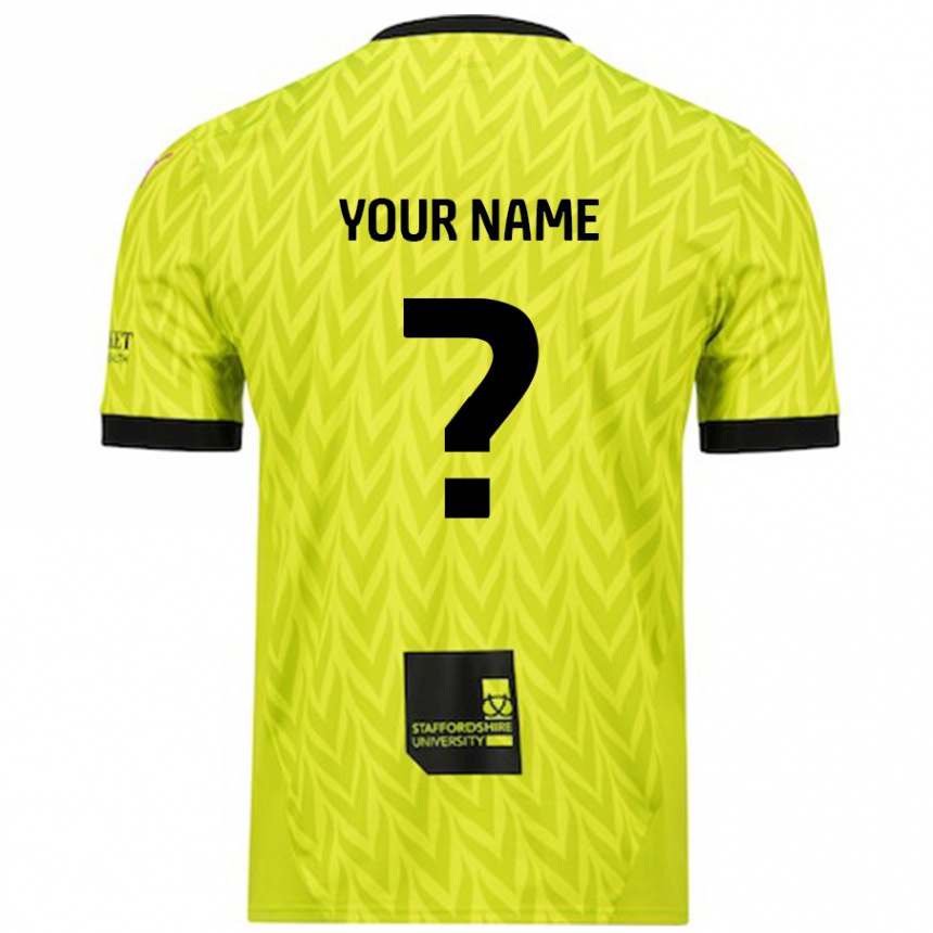 Men Football Your Name #0 Fluorescent Green Away Jersey 2024/25 T-Shirt Canada