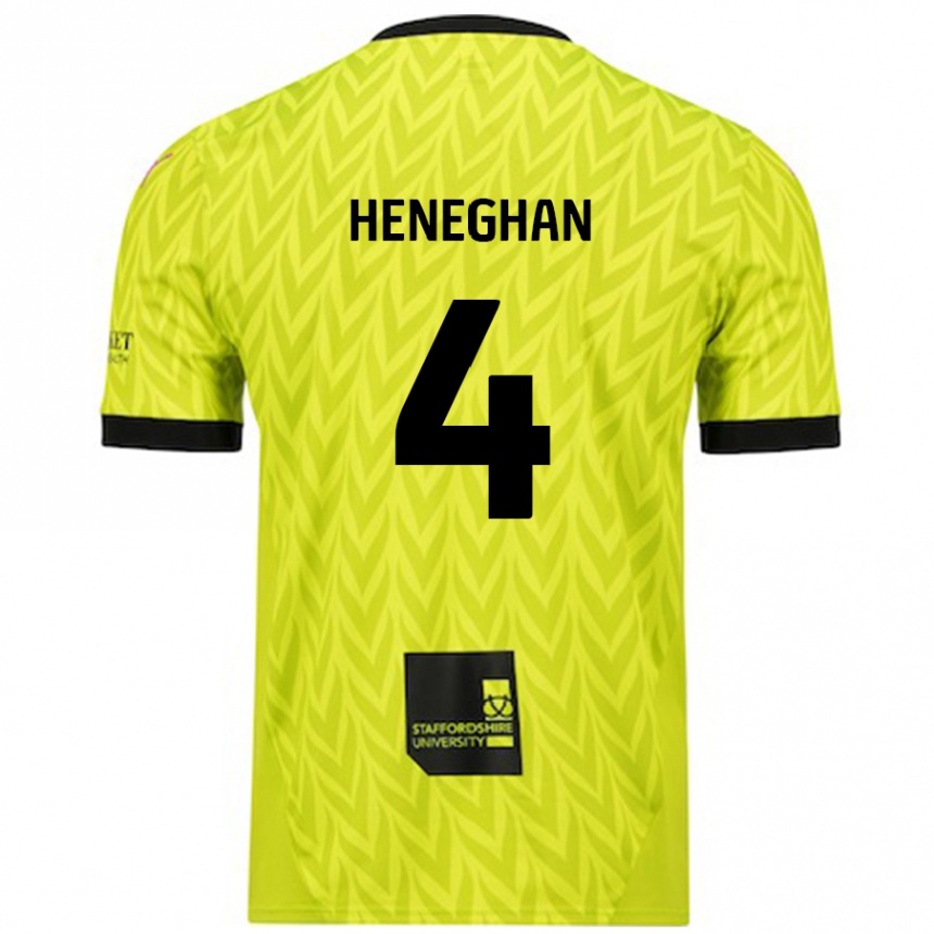 Men Football Ben Heneghan #4 Fluorescent Green Away Jersey 2024/25 T-Shirt Canada