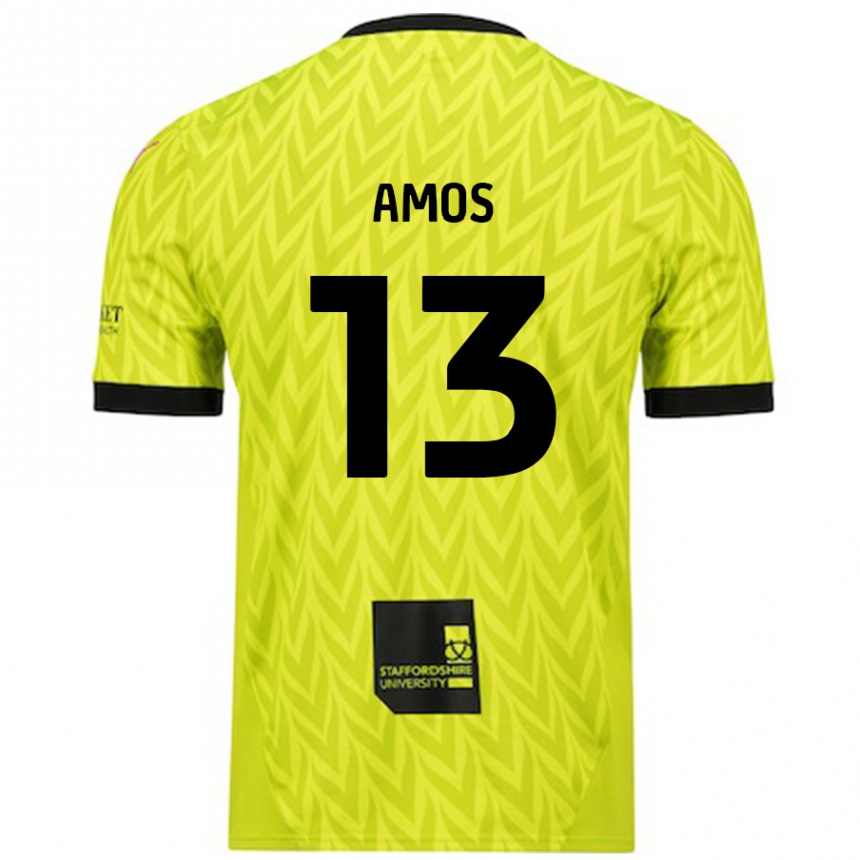 Men Football Ben Amos #13 Fluorescent Green Away Jersey 2024/25 T-Shirt Canada