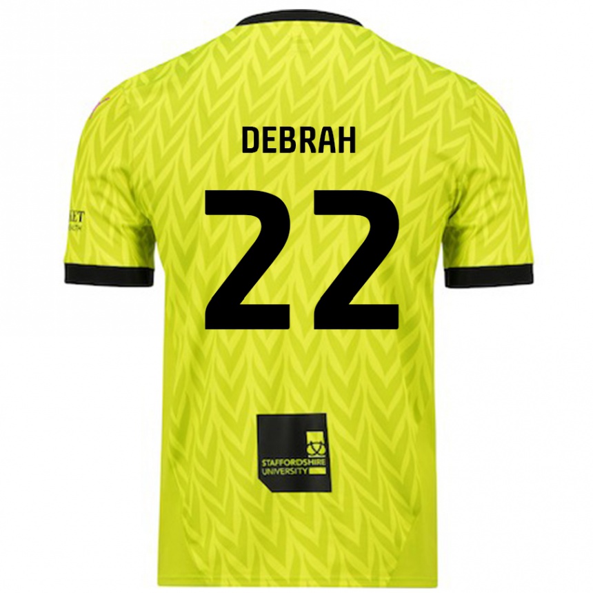 Men Football Jesse Debrah #22 Fluorescent Green Away Jersey 2024/25 T-Shirt Canada