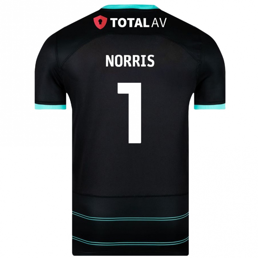 Men Football Will Norris #1 Black Away Jersey 2024/25 T-Shirt Canada