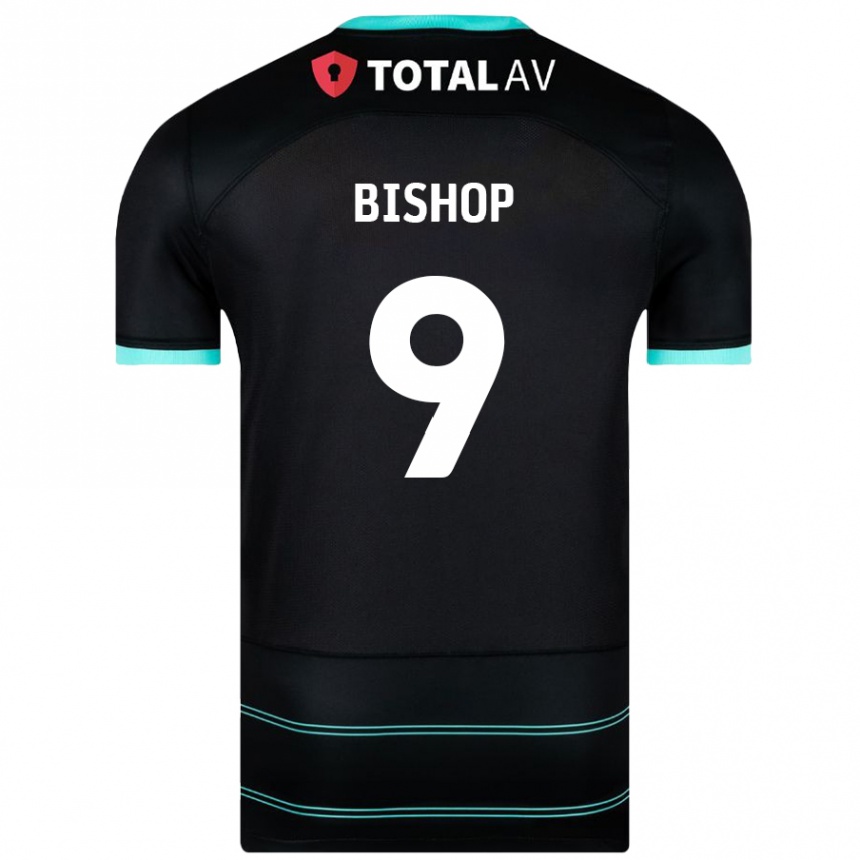 Men Football Colby Bishop #9 Black Away Jersey 2024/25 T-Shirt Canada