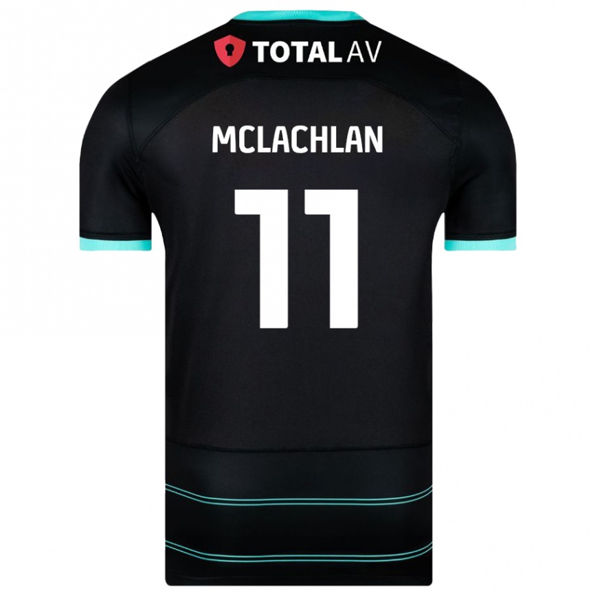 Men Football Daisy Mclachlan #11 Black Away Jersey 2024/25 T-Shirt Canada