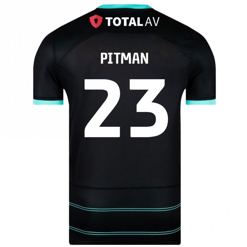 Men Football Emily Pitman #23 Black Away Jersey 2024/25 T-Shirt Canada