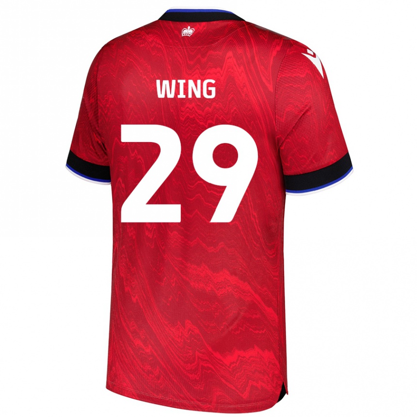 Men Football Lewis Wing #29 Red Black Away Jersey 2024/25 T-Shirt Canada