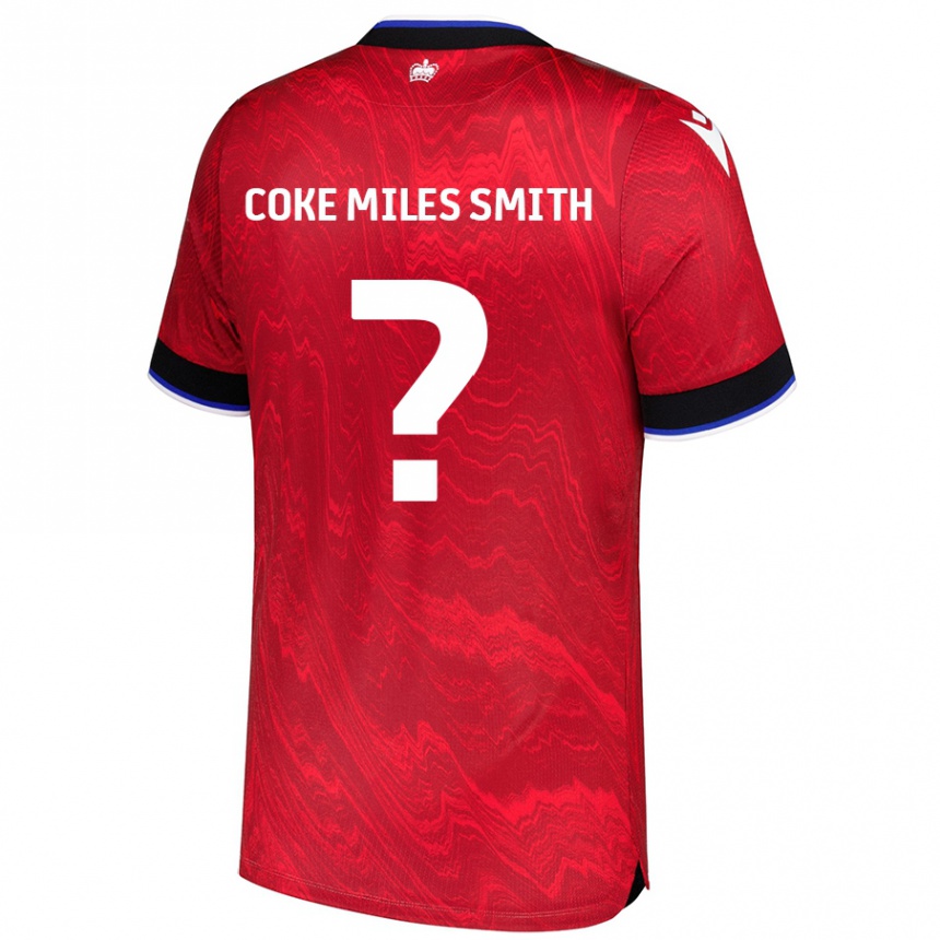 Men Football Kiyan Coke Miles Smith #0 Red Black Away Jersey 2024/25 T-Shirt Canada