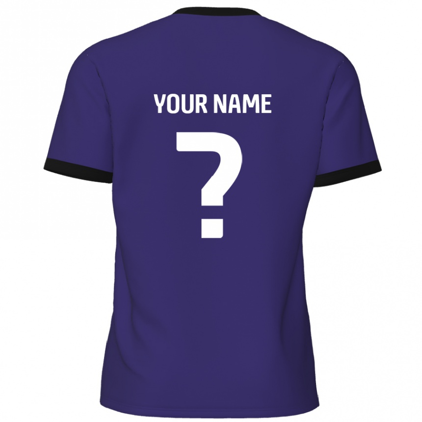 Men Football Your Name #0 Purple Away Jersey 2024/25 T-Shirt Canada