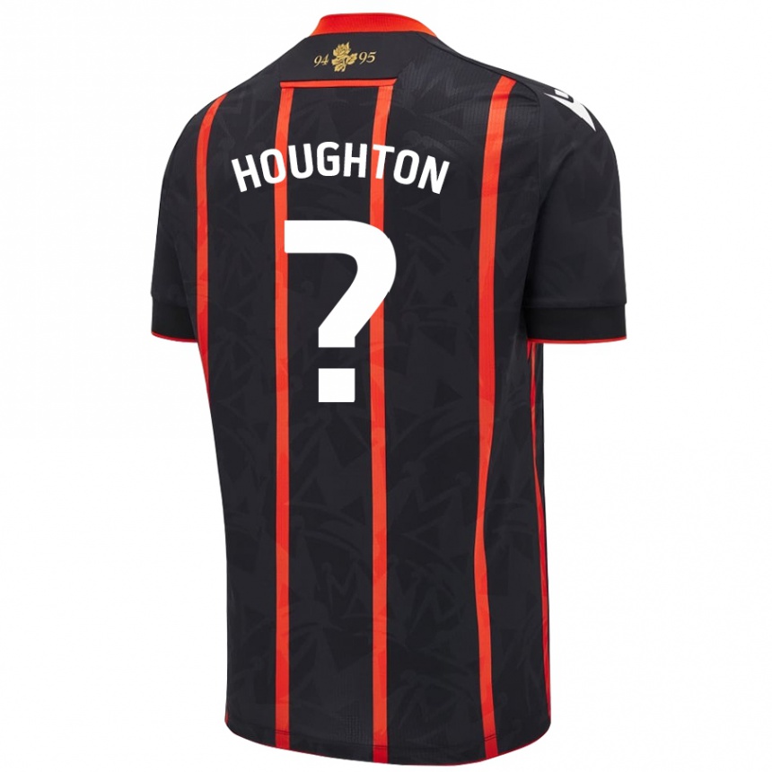 Men Football Lucas Houghton #0 Black Red Away Jersey 2024/25 T-Shirt Canada