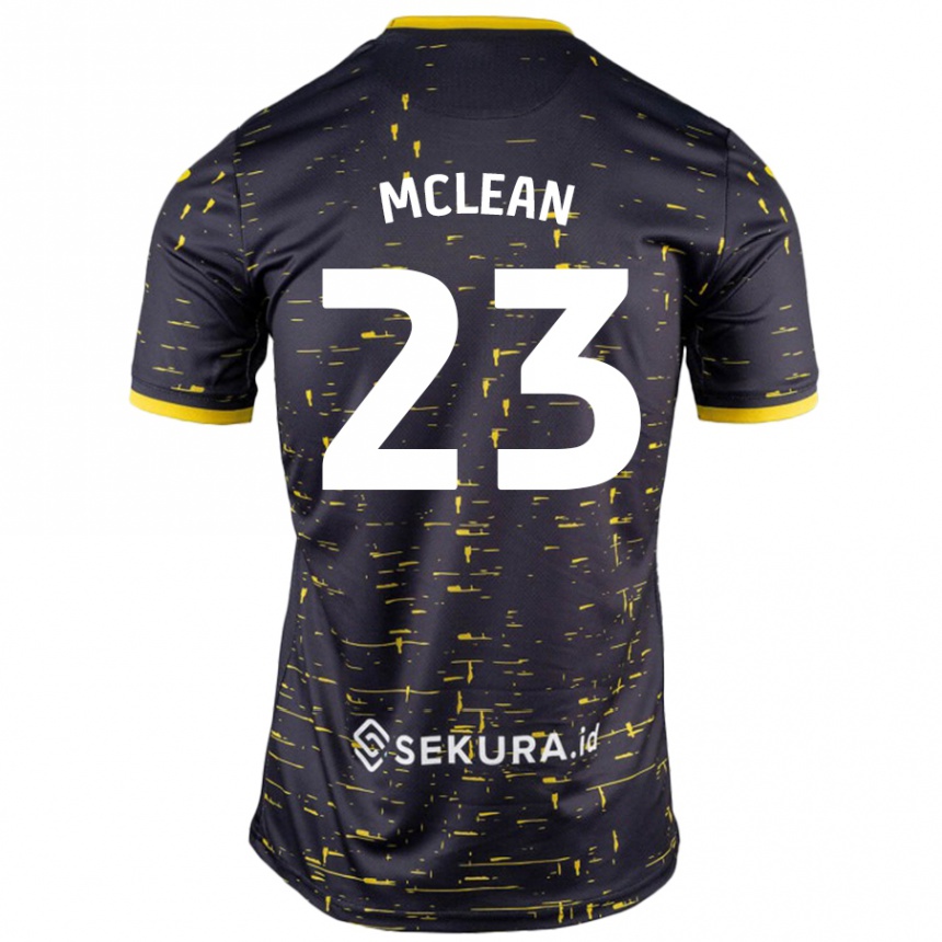 Men Football Kenny Mclean #23 Black Yellow Away Jersey 2024/25 T-Shirt Canada