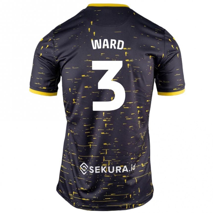 Men Football Summer Ward #3 Black Yellow Away Jersey 2024/25 T-Shirt Canada