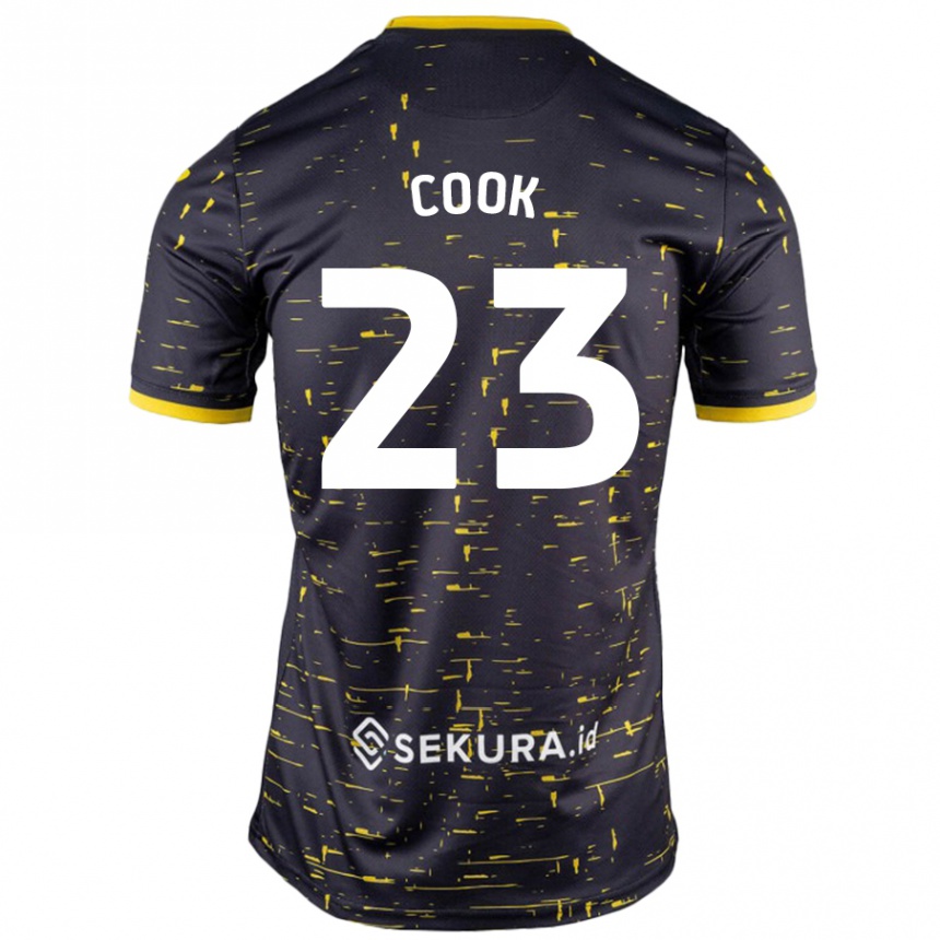 Men Football Olivia Cook #23 Black Yellow Away Jersey 2024/25 T-Shirt Canada