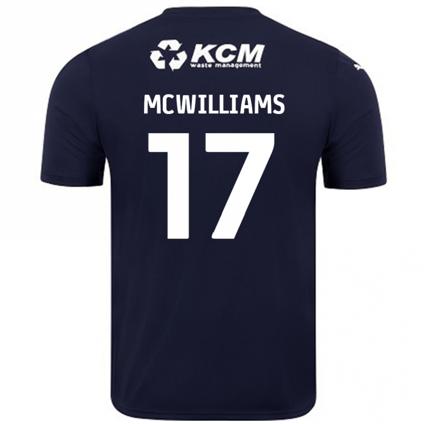 Men Football Shaun Mcwilliams #17 Navy Blue Away Jersey 2024/25 T-Shirt Canada