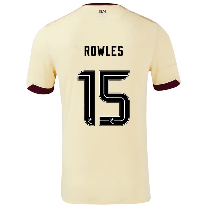 Men Football Kye Rowles #15 Cream Burgundy Away Jersey 2024/25 T-Shirt Canada