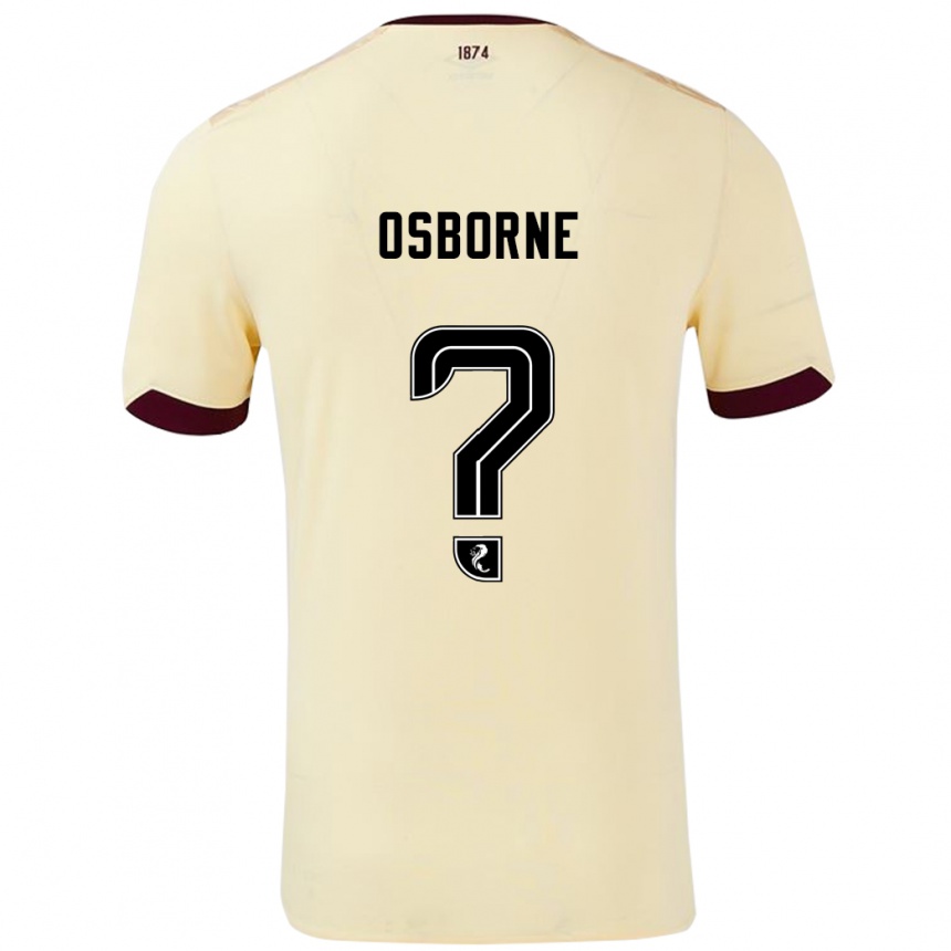 Men Football Alfie Osborne #0 Cream Burgundy Away Jersey 2024/25 T-Shirt Canada