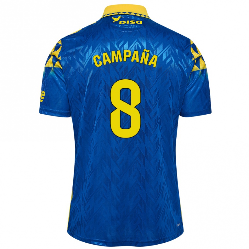 Homme Football Maillot José Campaña #8 Bleu Jaune Tenues Extérieur 2024/25 Canada