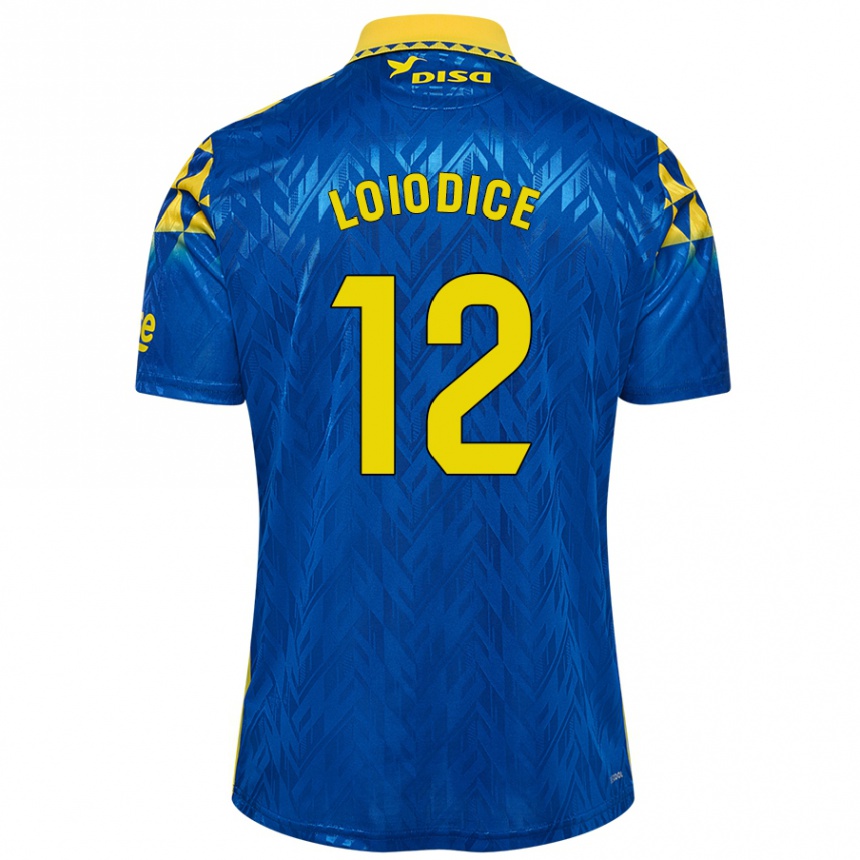 Homme Football Maillot Enzo Loiodice #12 Bleu Jaune Tenues Extérieur 2024/25 Canada