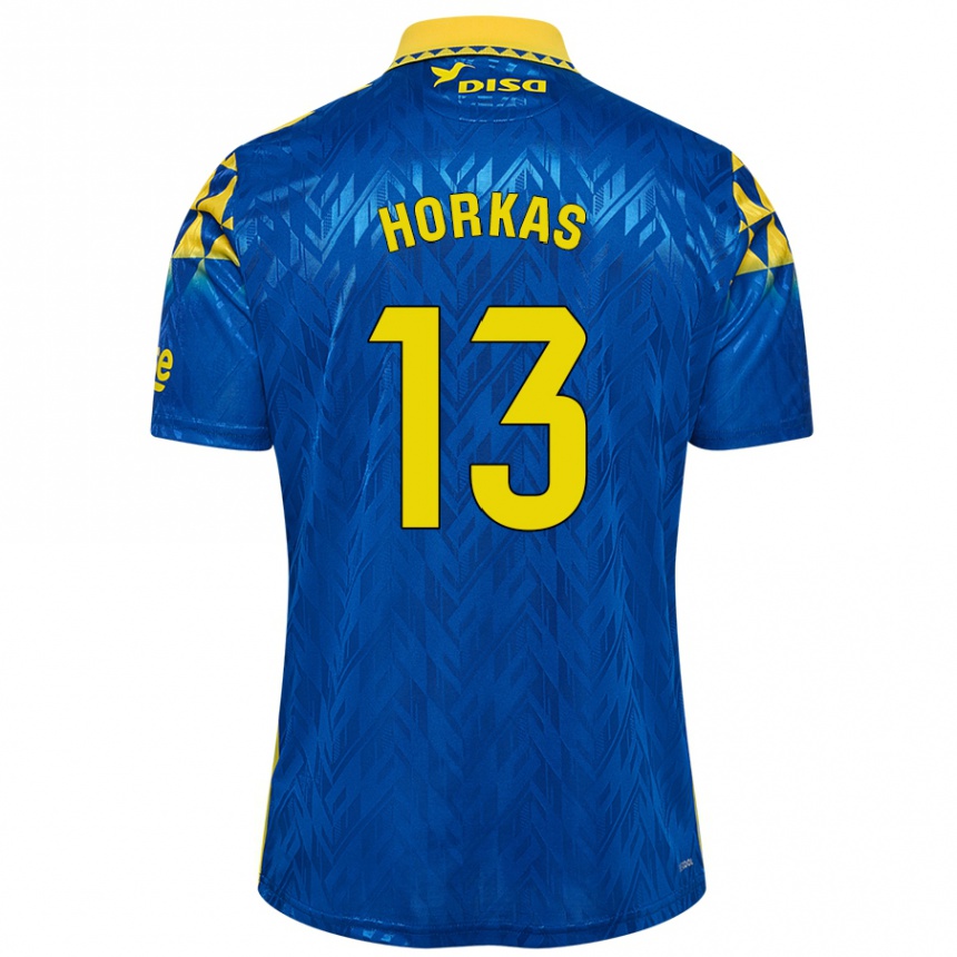 Homme Football Maillot Dinko Horkas #13 Bleu Jaune Tenues Extérieur 2024/25 Canada