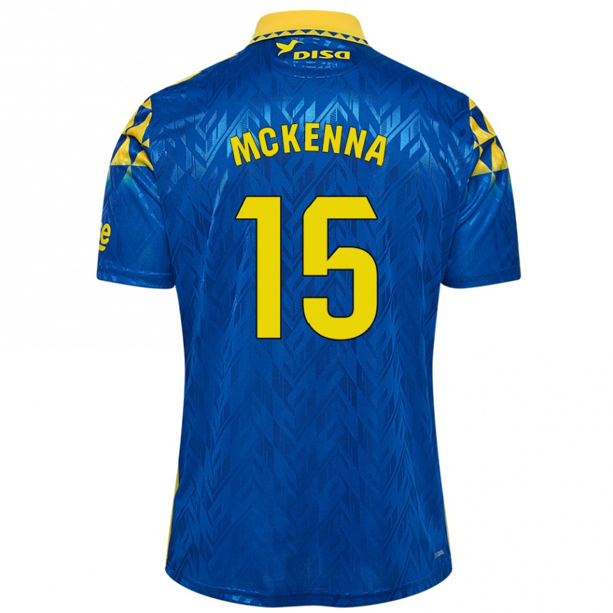 Homme Football Maillot Scott Mckenna #15 Bleu Jaune Tenues Extérieur 2024/25 Canada